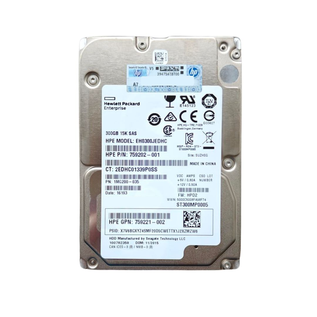 HPE EH0300JEDHC 300GB 15K SAS HDD 2.5"