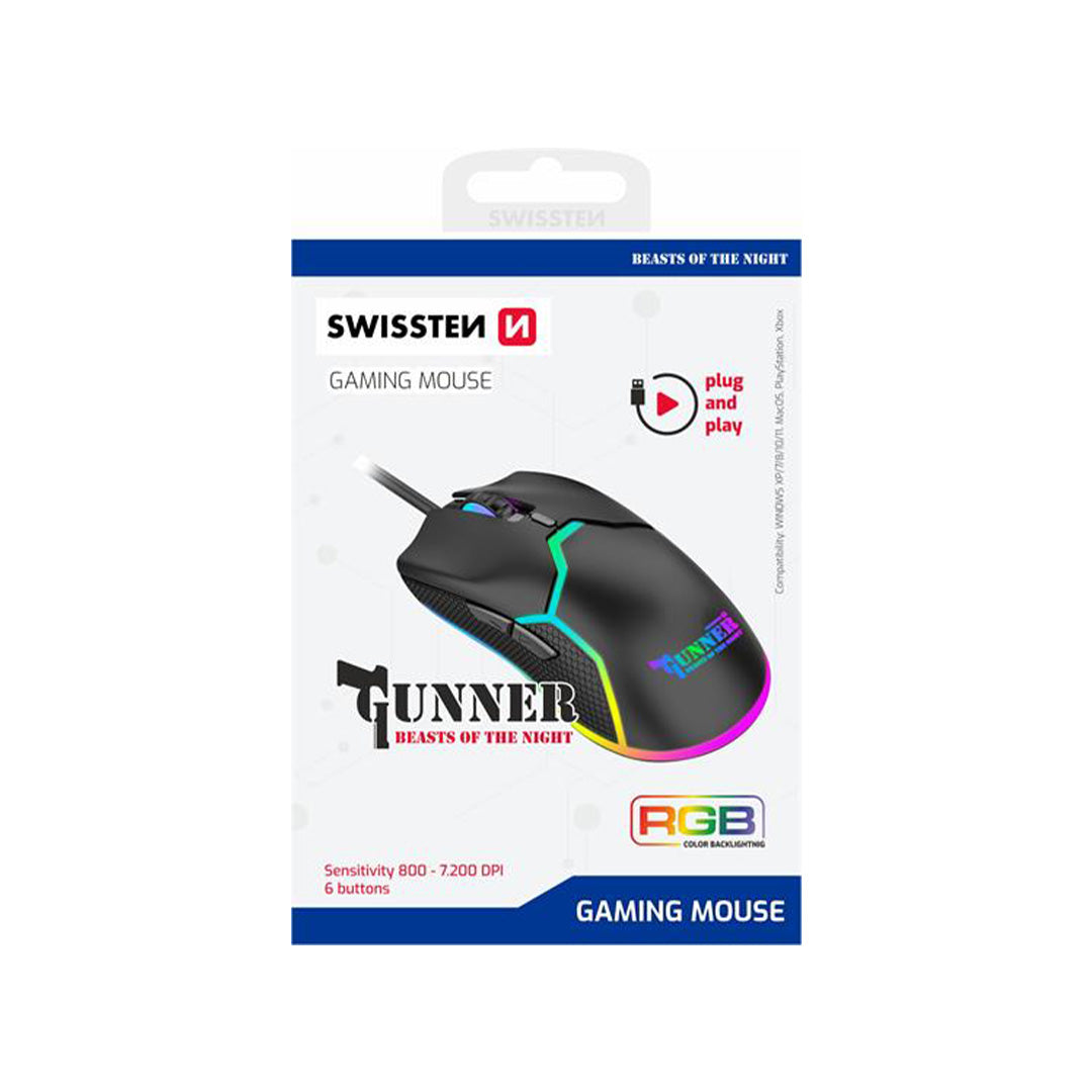 Swissten Gunner Gaming Mouse | Black